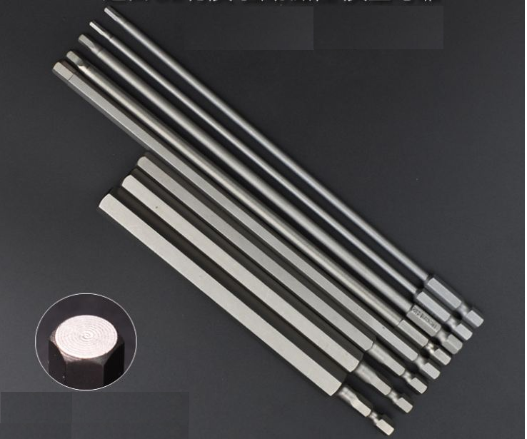 (Bán Lẻ 1 Mũi)Đầu mũi lục giác từ tính đủ cỡ dài 150-200-250mm cho khoan pin và khoan điện nhiều kích cỡ hàng Đài Loan- Bộ lục giác nam châm lắp máy khoan