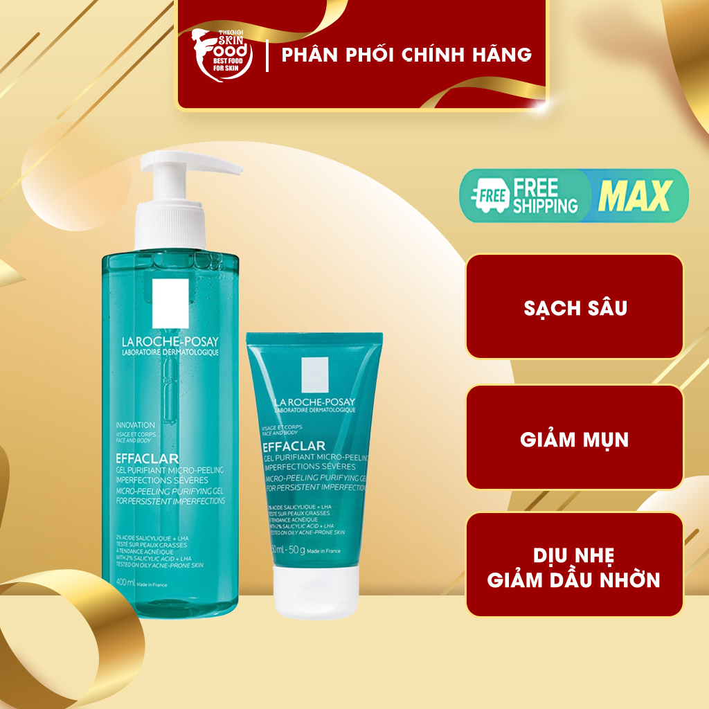 Gel Rửa Mặt Và Tắm La Roche Posay Effaclar Micro-Peeling Purifying Gel