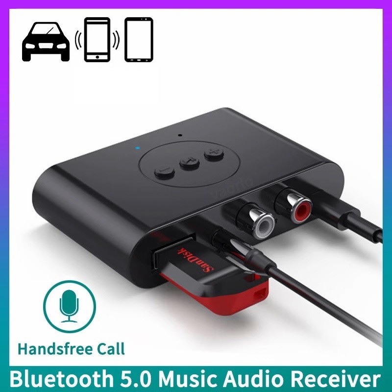 Bluetooth 5.0 Audio Receiver 3.5mm RCA U Disko Adapter Stereo Car Music
