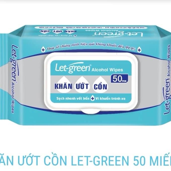 [HCM]Khăn ướt cồn Let-Green (50 miếng/gói)