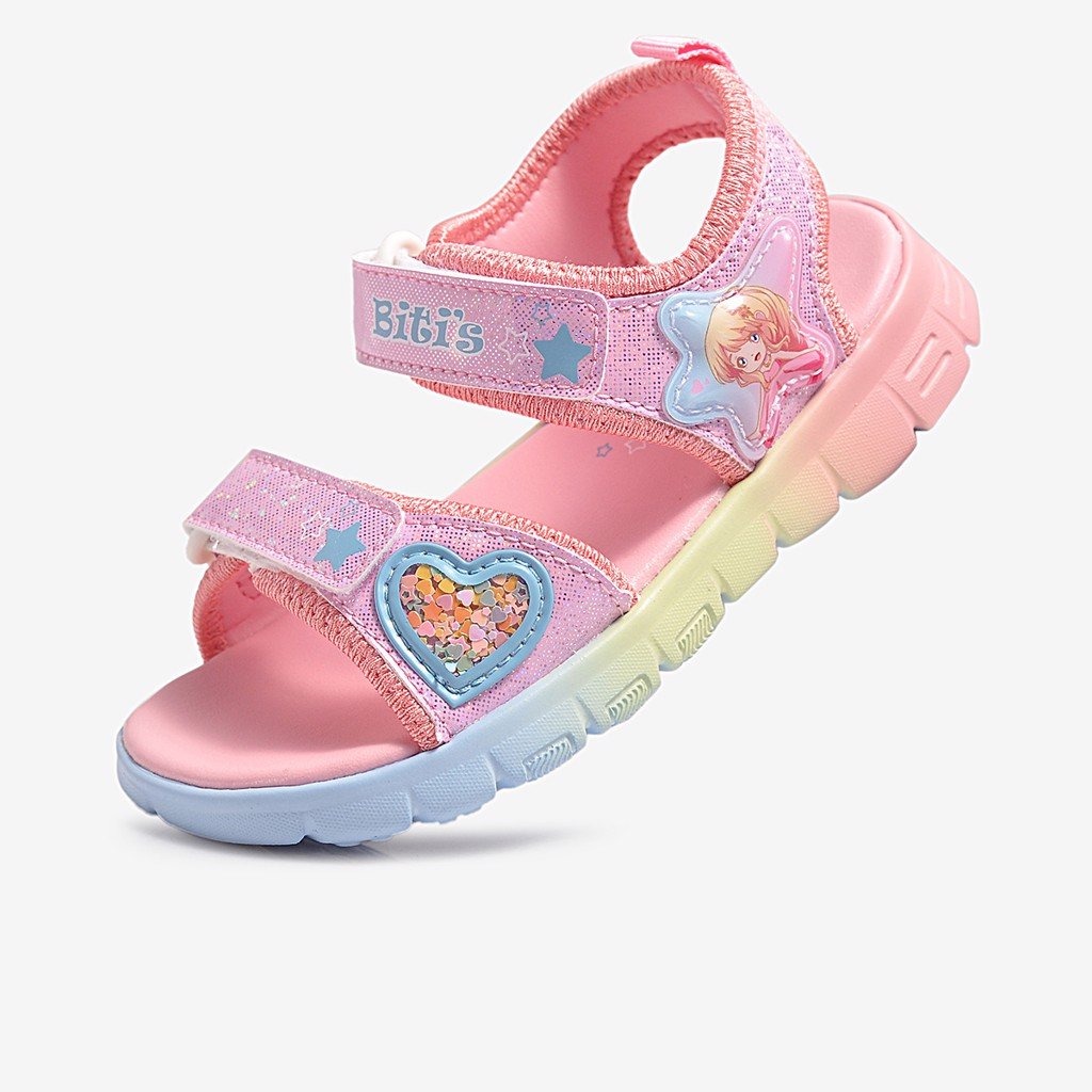   Hoàn Xu  GIÀY SANDAL QUAI HẬU HỌC SINH BÉ GÁI BITI'S BEG001000  HỒNG + XANH DƯƠNG + TRẮNG  - BITIS 
