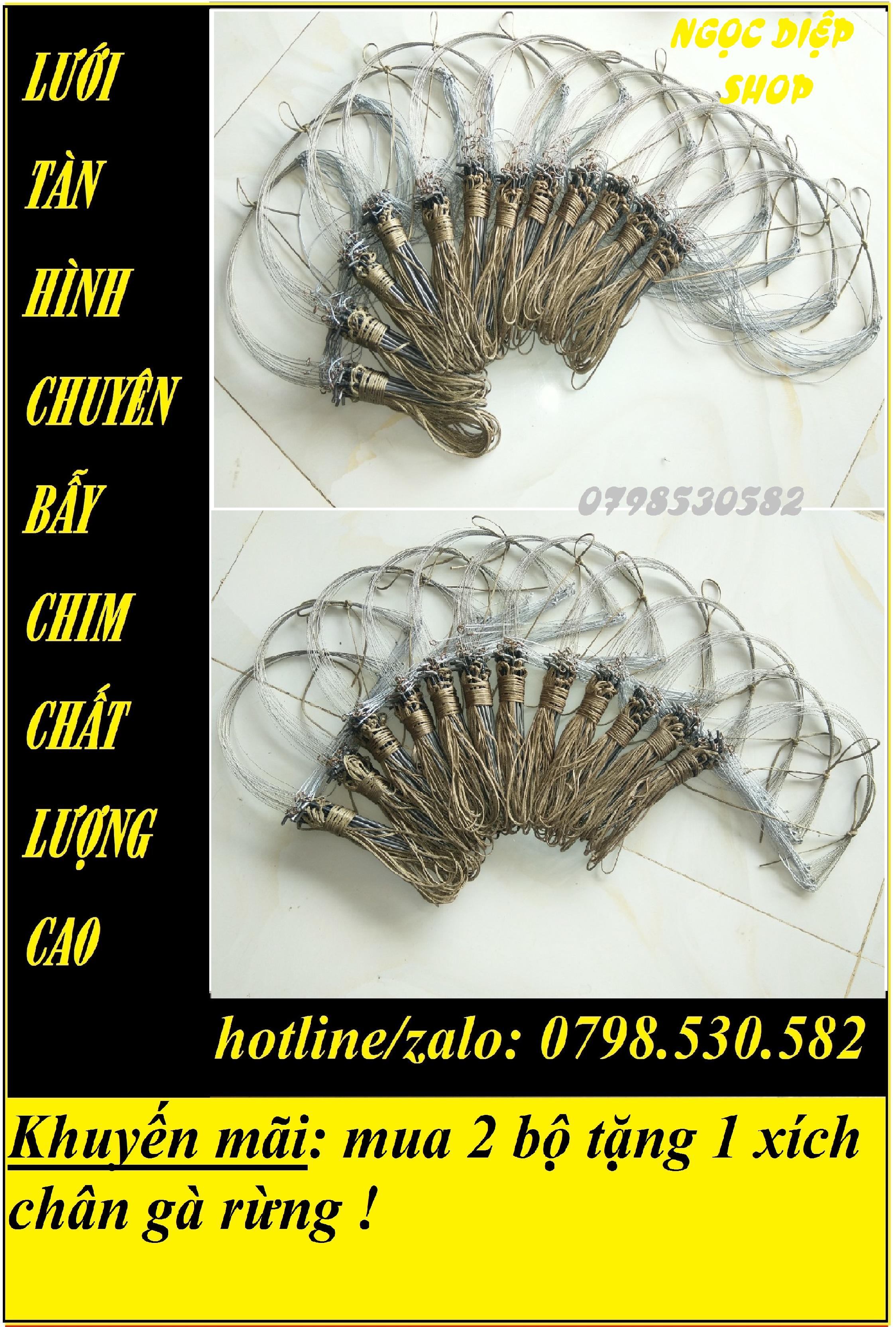 Giò bẫy gà rừng 20 chân có mài nhọn cắm mọi địa hình, cáp inox se 4, dù sáp dài 4m chống thấm nước kết nối 20 chân