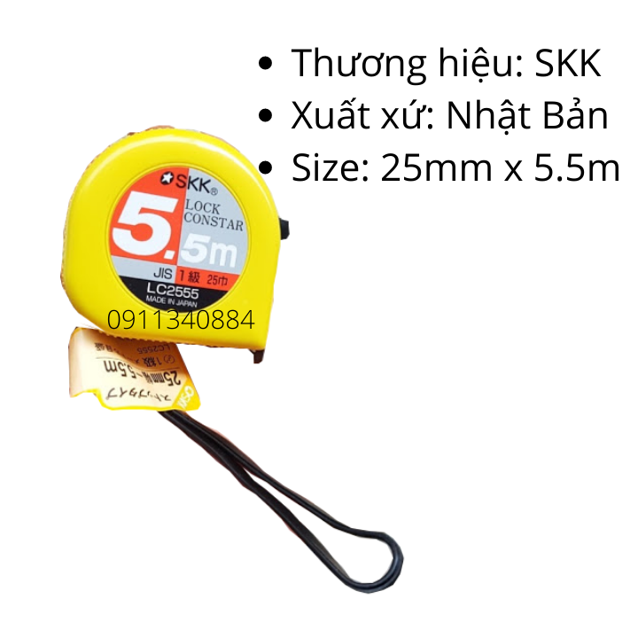 Thước cuộn thép dài 5.5m bảng 25mm skk nhật bản - thước cuộn 5.5m - thước cuộn 5m - thước dây - thước cuộn nhật bản