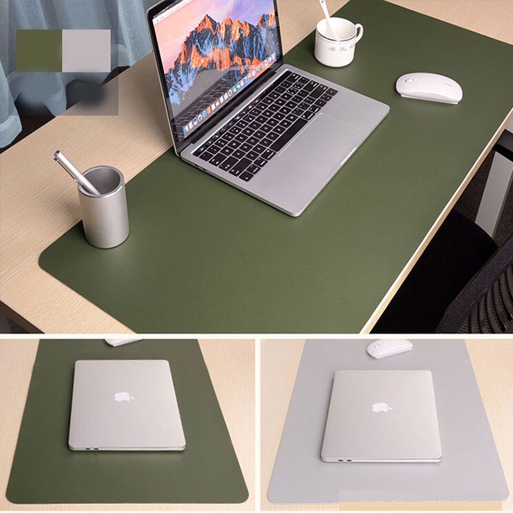 Thảm da trải bàn làm việc deskpad 2 mặt bo viền mềm mịn chống nước