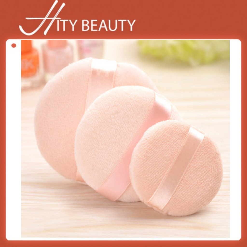 HCM - Bông dặm phấn phủ,phấn nền mút tròn dụng cụ trang điểm dáng cho Makeup cá nhân- Hity Beauty