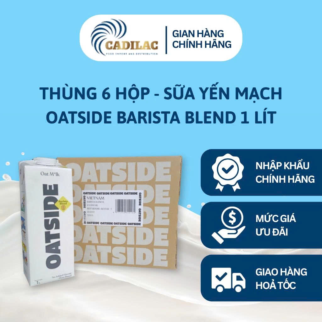 THÙNG 6 HỘP - Sữa yến mạch OATSIDE Barista Blend 1 LÍT