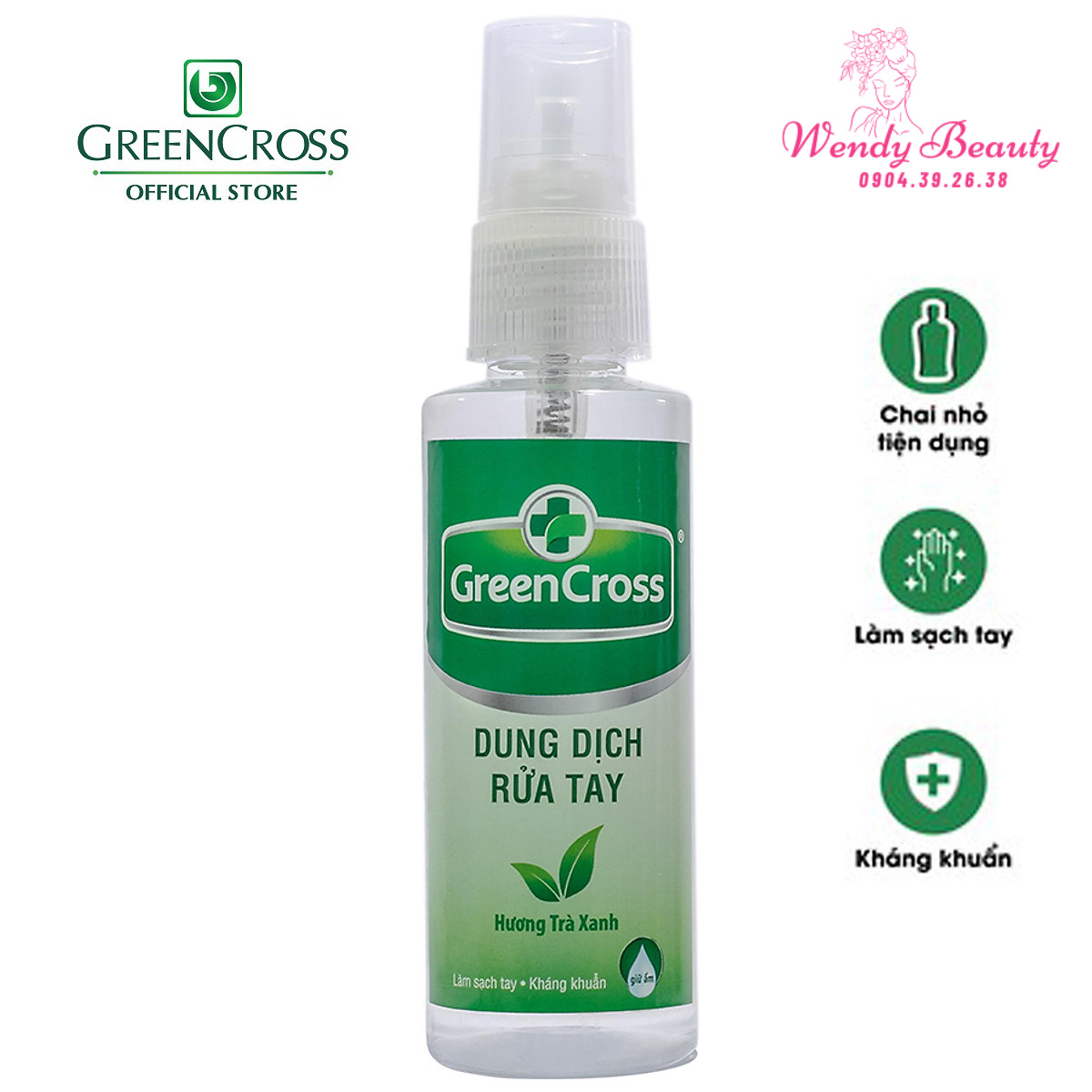 Dung Dịch Rửa Tay Khô Green Cross 70ml dạng xịt