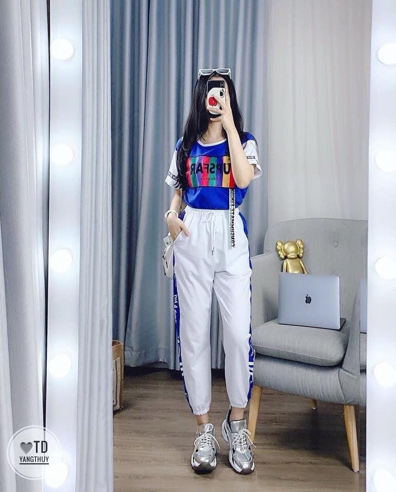 Bộ thun phong cách thể thao cho mẹ bé 20-65kg - hàng vnxk