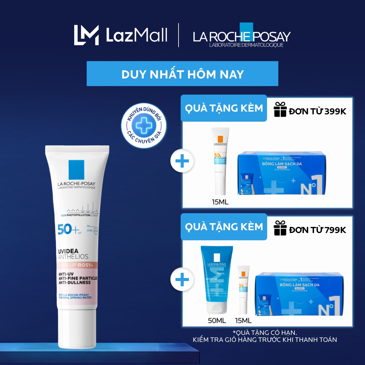 Kem chống nắng nâng tone sáng hồng rạng rỡ cho da khô, xỉn màu Anthelios UVIDEA Rosy+ SPF50+, PA++++