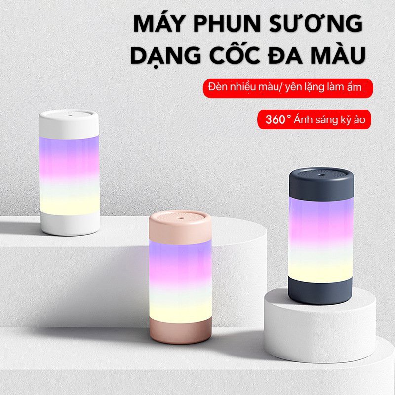 Máy Phun Sương Tạo Độ Ẩm 300ml Phun Liên Tục 4 Đến 6 Tiếng Với Đèn Nhiều Màu Sắc Bảo Hành 1 Đổi 1 Trong 30 Ngày