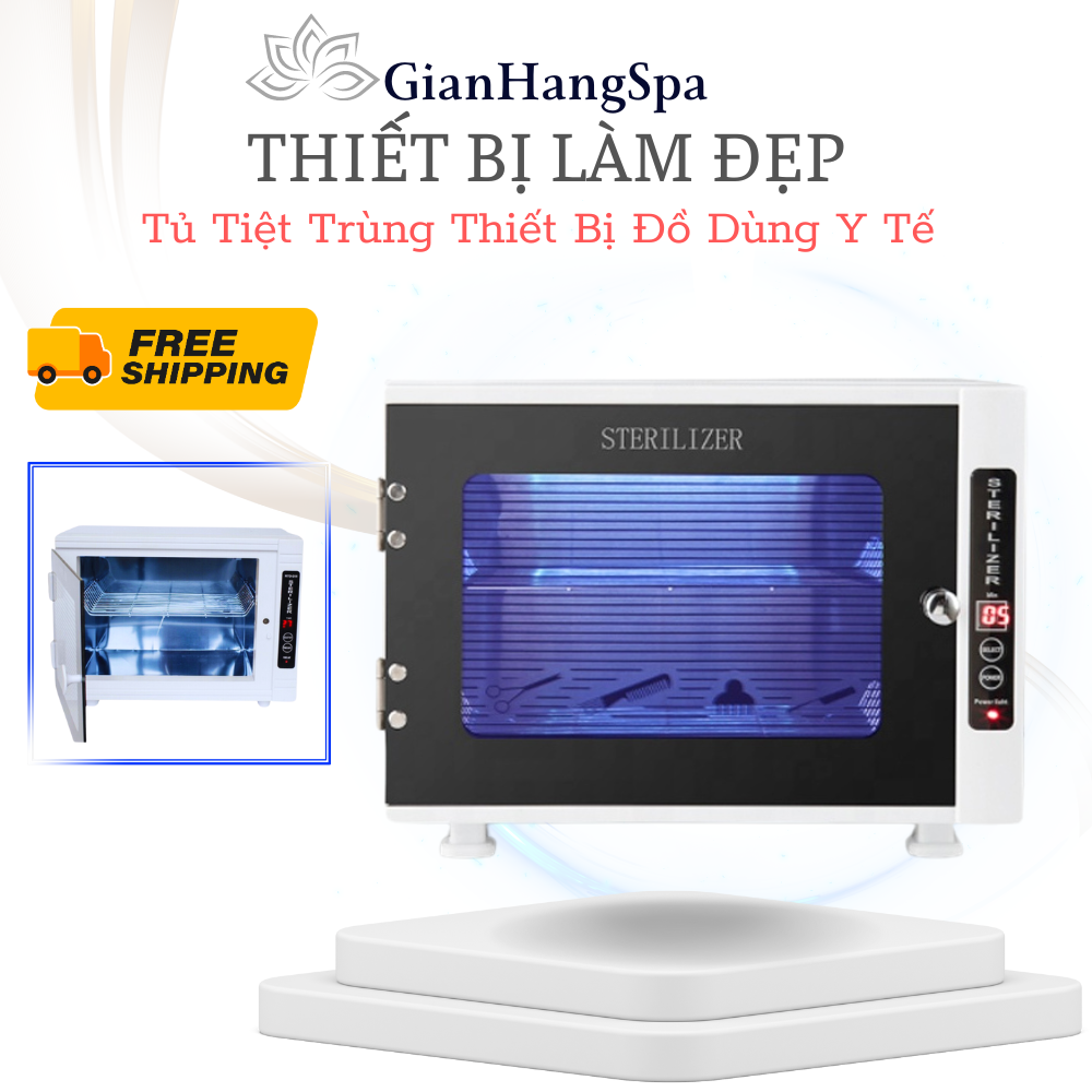 Tủ tiệt trùng, tủ hấp khăn, có đèn uv diệt khuẩn nấm dùng trong spa.