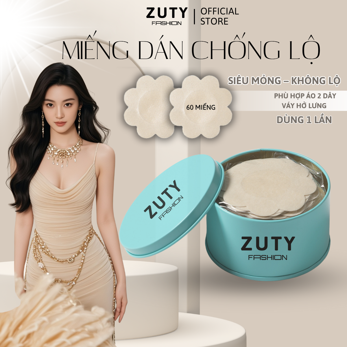 Miếng dán che ti cực mỏng dùng 1 lần – Dán nhẹ, không lộ, tiện lợi khi mặc áo 2 dây, hở lưng