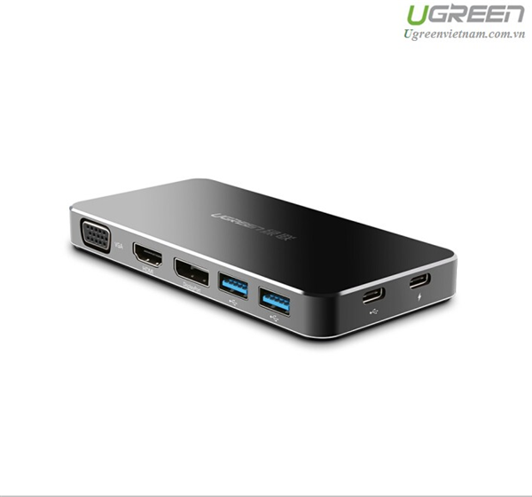 Bộ chuyển đổi usb type c sang hdmi/vga/displayport + usb 3.0 hỗ trợ sạc cổng usb-c ugreen 40872