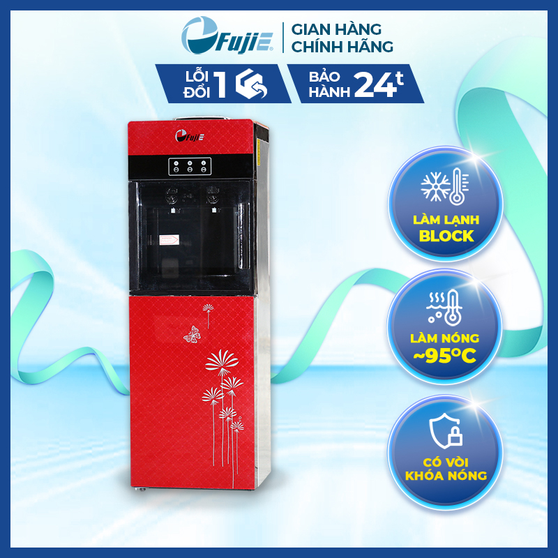 Cây nước nóng lạnh FujiE WD1500C làm lạnh bằng công nghệ block lạnh nhanh và sâu, nhập khẩu chính hãng, công nghệ Nhật Bản bảo hành toàn quốc 24 tháng