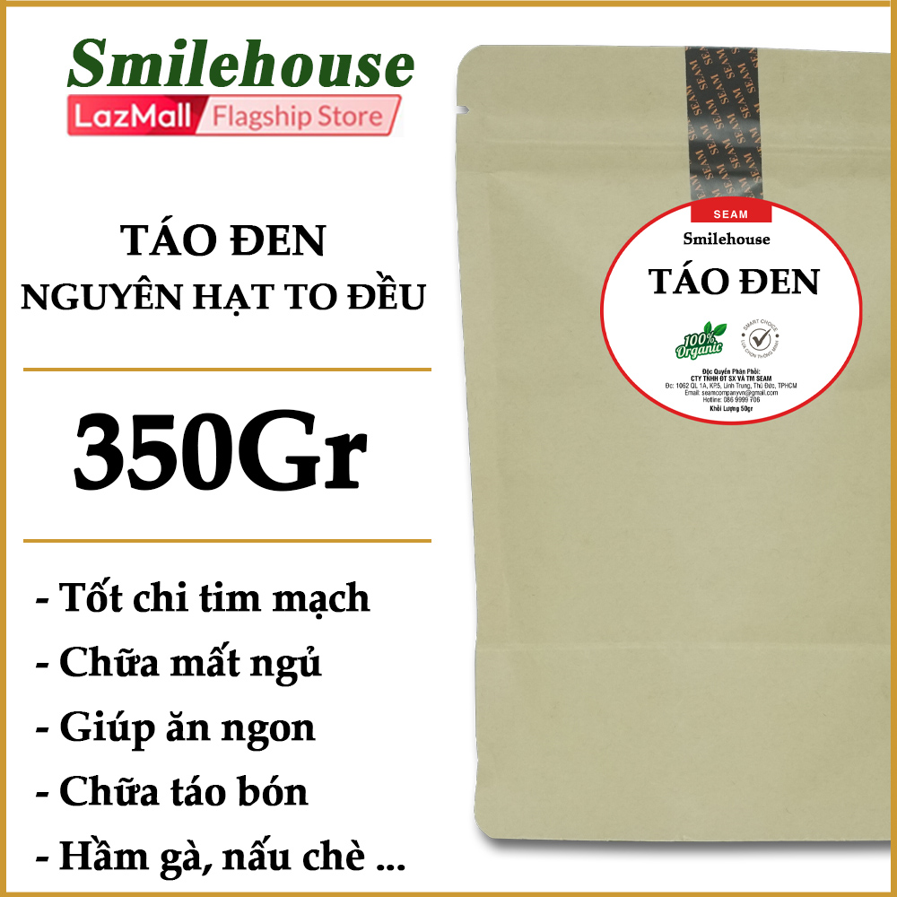 Táo đen nguyên hat to đều GORI 350gr thương hiệu Smilehouse, thanh lọc giải độc gan, dùng để hầm gà, pha trà hoa cúc, nguyên liệu nấu chè dưỡng nhan