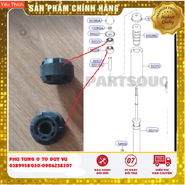 combo 4 cục cao su đệm giảm soc sau kia morning, hyundai getz, hyundai i10 grand