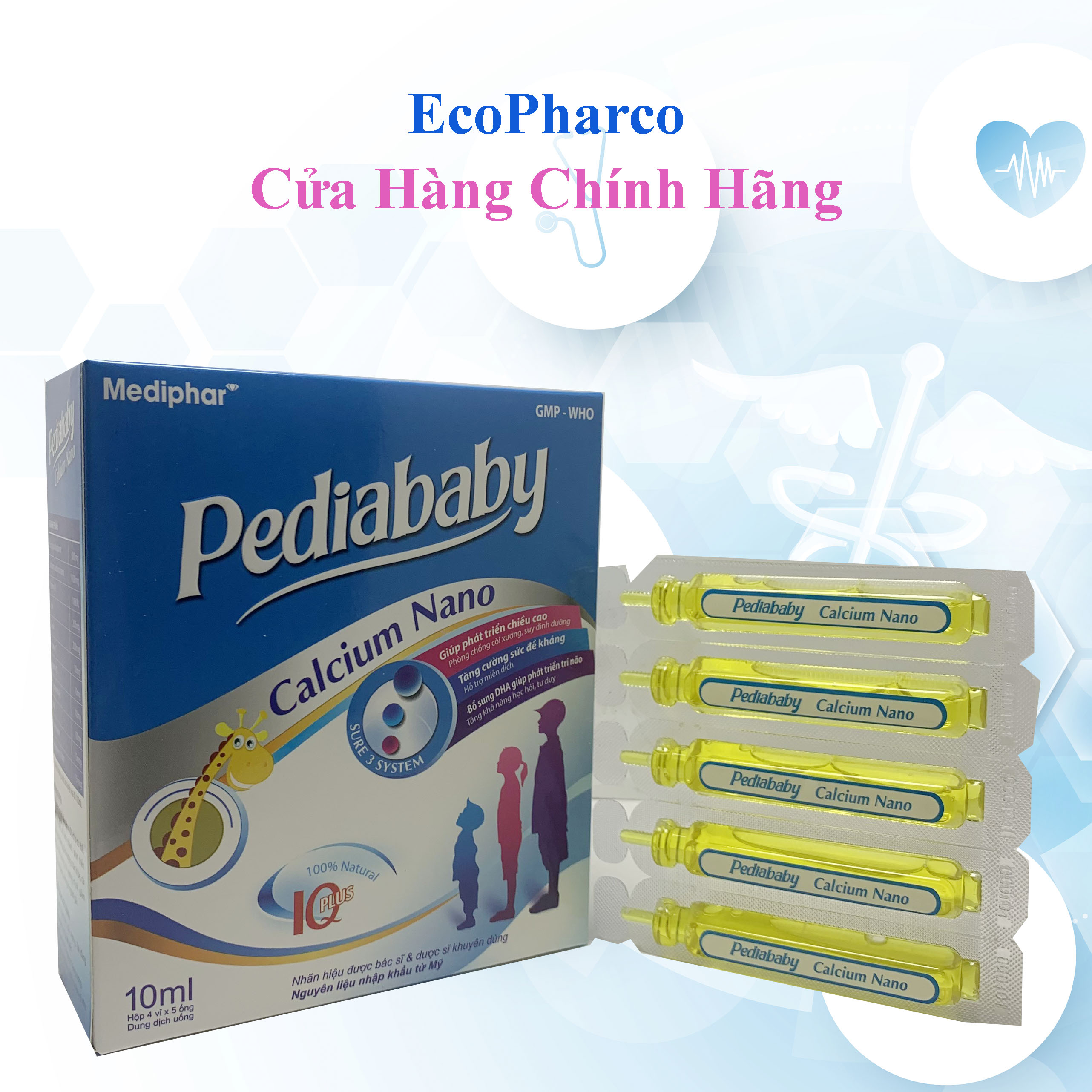 Pediababy calcium nano Bổ sung canxi giúp cải thiện mật độ canxi của xương giúp xương răng chắc khỏe