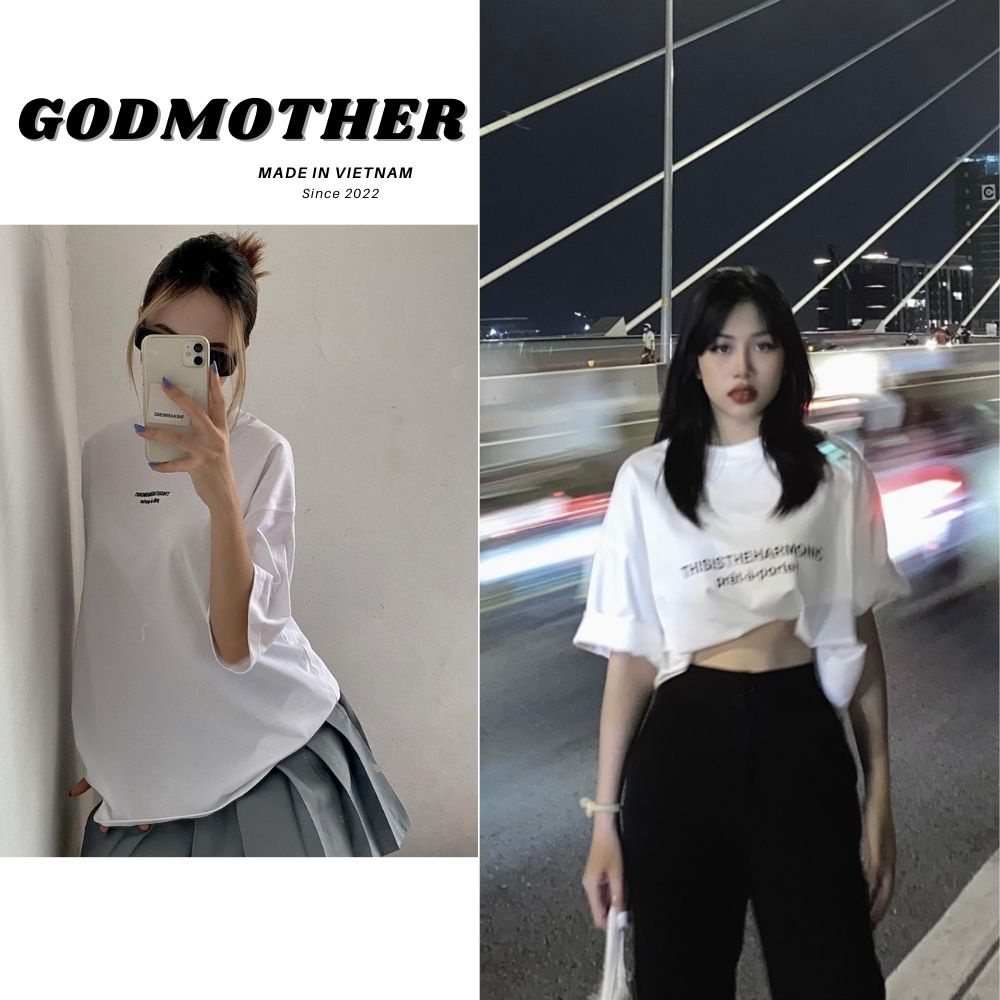 Áo thun from rộng unisex harmonic GODMOTHER