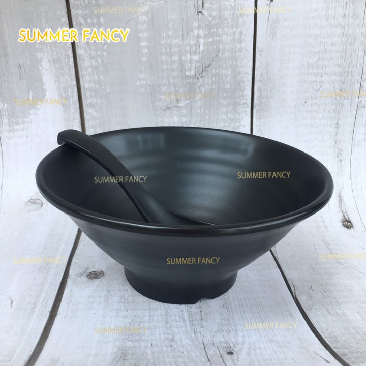Tô Nhựa Melamine Size 16Cm Nhám Đen / Nhám Ngói Đựng Chè , Bát Mì Phở Cơm Nhà Hàng Sang Trọng - Bowl