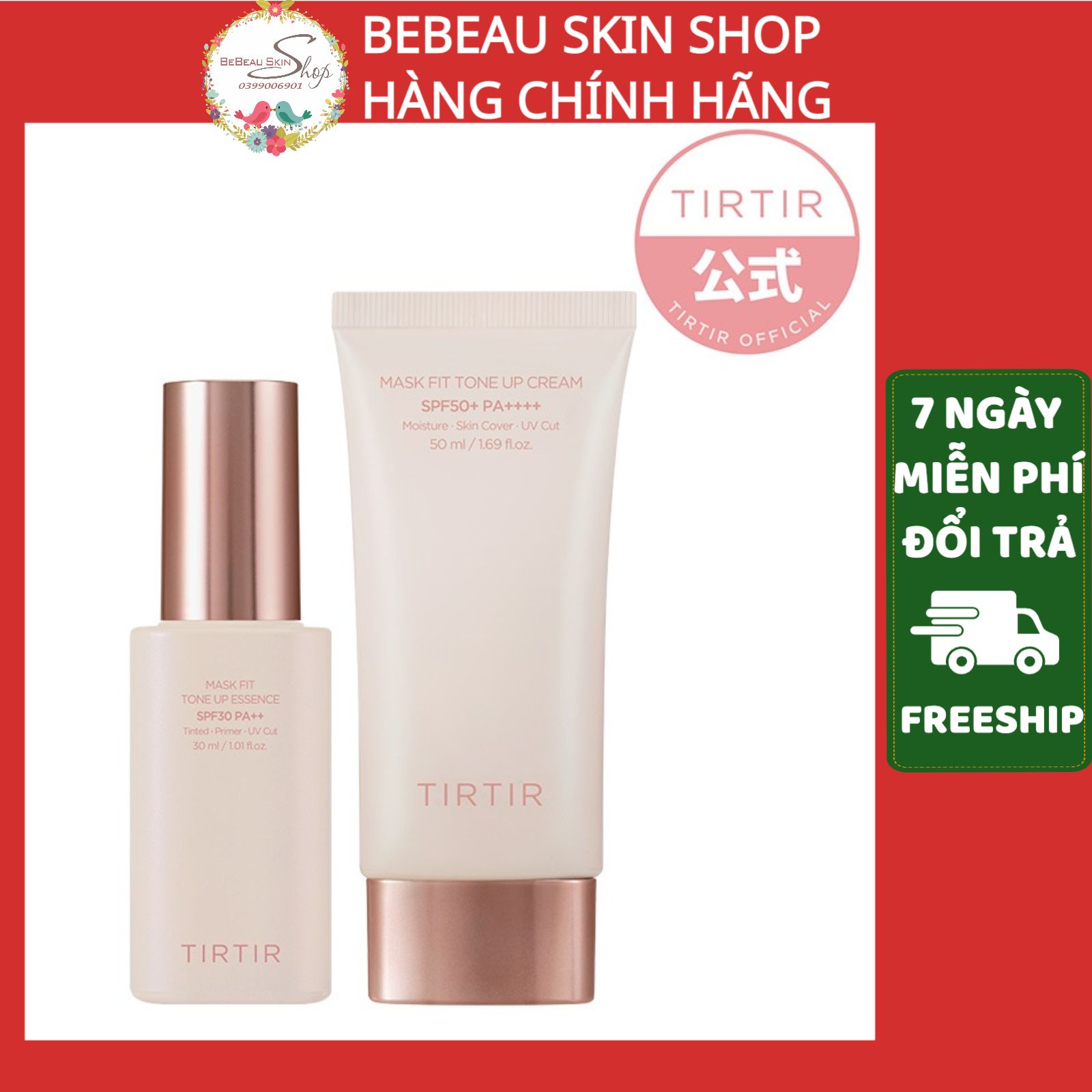 Kem nâng tone TIRTIR MASK FIT TONE UP CREAM - MASK FIT TONE UP ESSENCE trắng da chống nắng dưỡng ẩm lâu trôi cả ngày dài