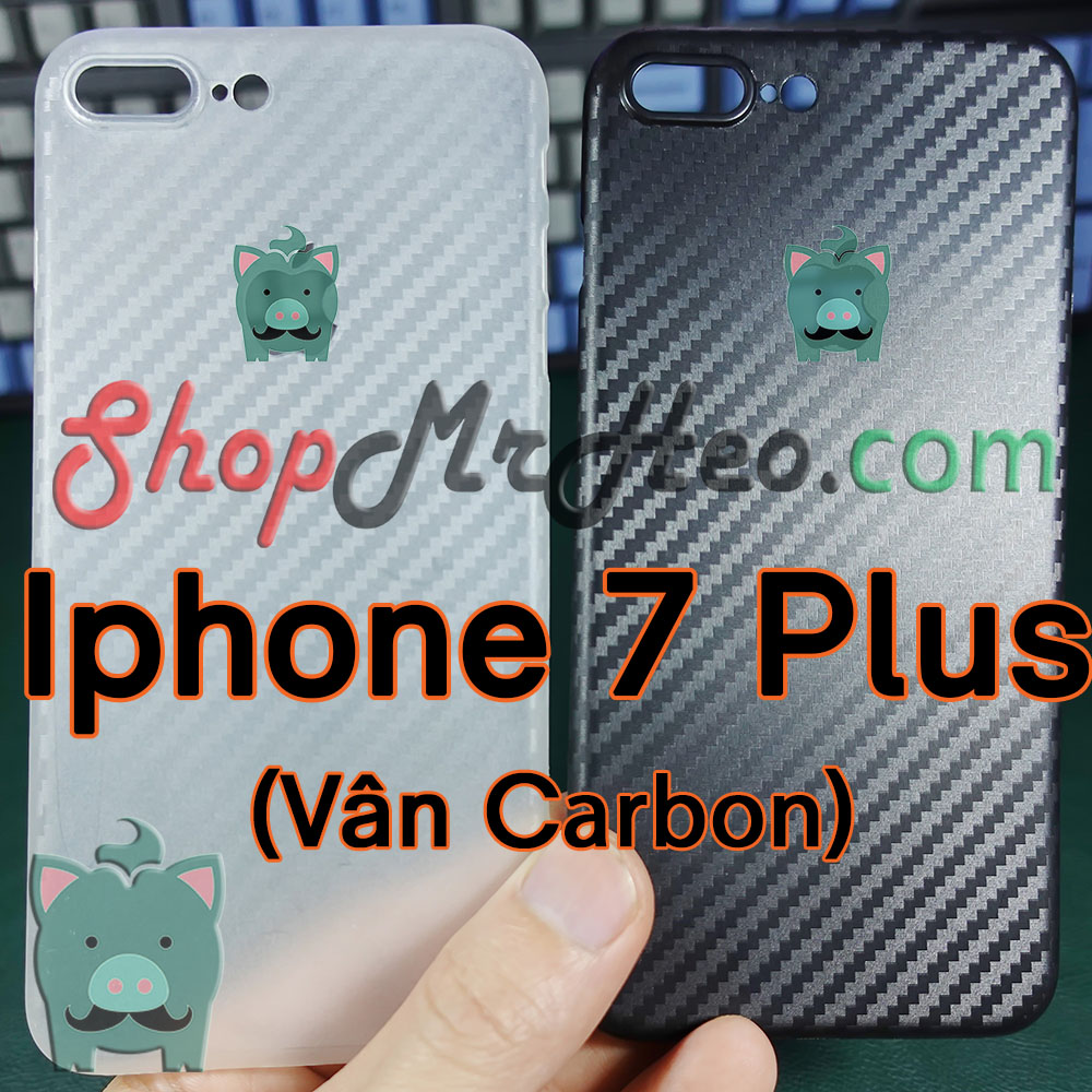3 cái ốp lưng nhám siêu mỏng giấy vân carbon iphone 7 - iphone 7 plus - iphone 7+ - ip7 - ip7+