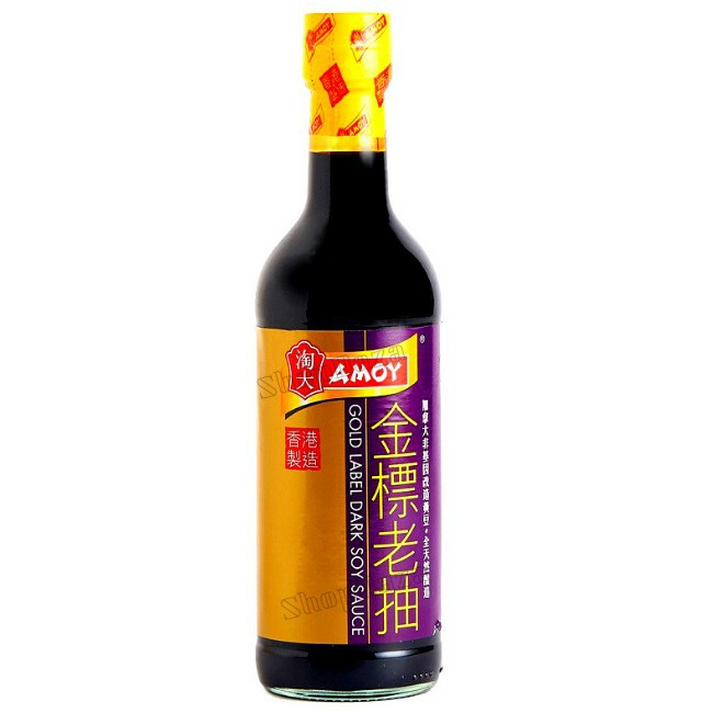 Hắc xì dầu amoy 500ml/ gold label dark soy sauce - hong kong