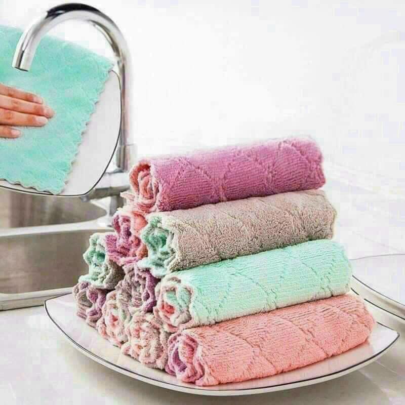 Sét 10 chiếc khăn lau bếp đa năng, khăn lau bếp đa năng, khăn lau tay, khăn lau chén, khăn lau hai mặt
