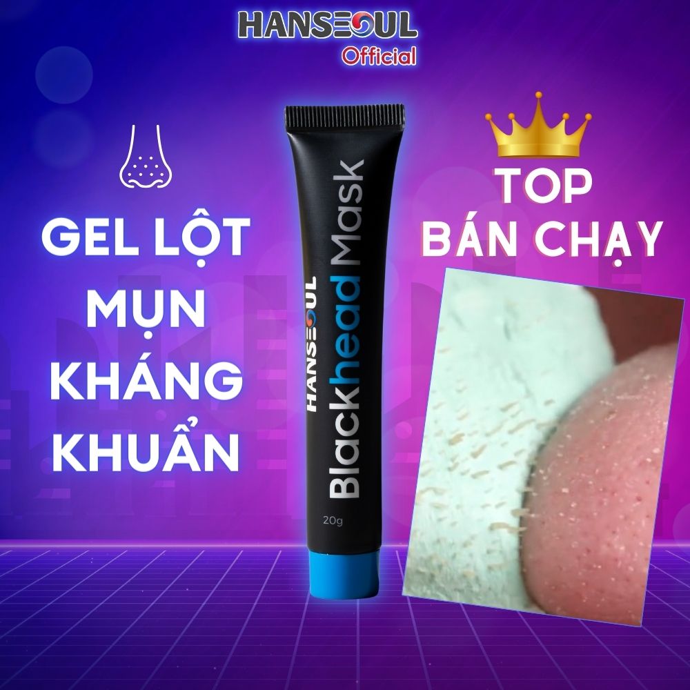Gel lột mụn cám,mụn đầu đen Blackhead Mask, mặt nạ lột mụn không gây đau rát, kháng khuẩn, se khít lỗ chân lông tuýp 20g chính hãng Hanseoul