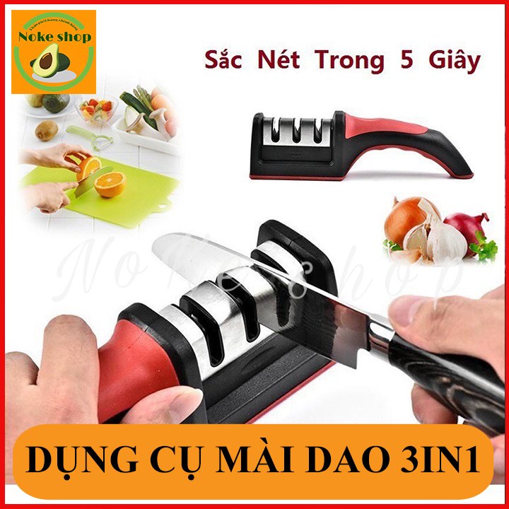 Dụng Cụ Mài Dao Kéo 3 Rãnh Chất Liệu Thép Không Gỉ Cao Cấp Với 3 Chế Độ Mài đa năng