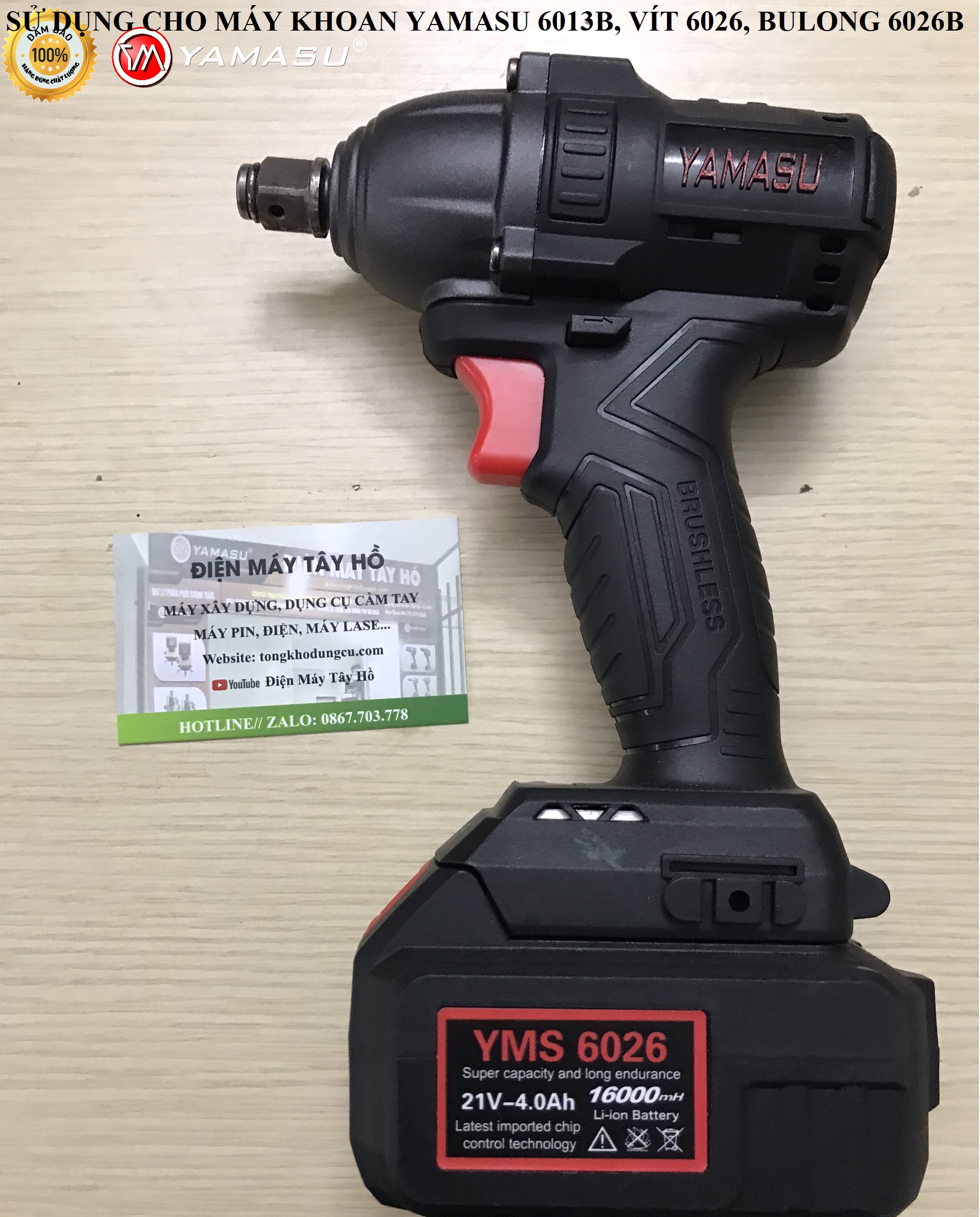 Pin 10 cell YAMASU sử dụng máy khoan Yamasu 6013B vít 6026 bulong 6026B