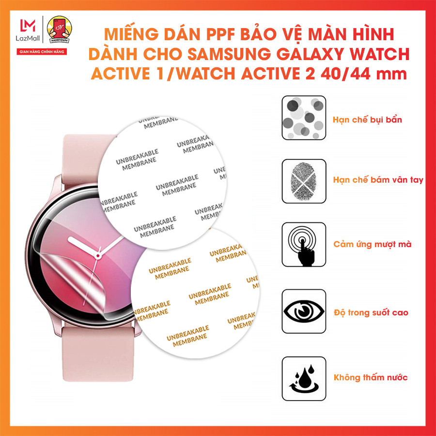 Miếng dán màn hình mặt trước ppf dành cho samsung galaxy watch active 1 / watch active 2 40 44 mm handtown