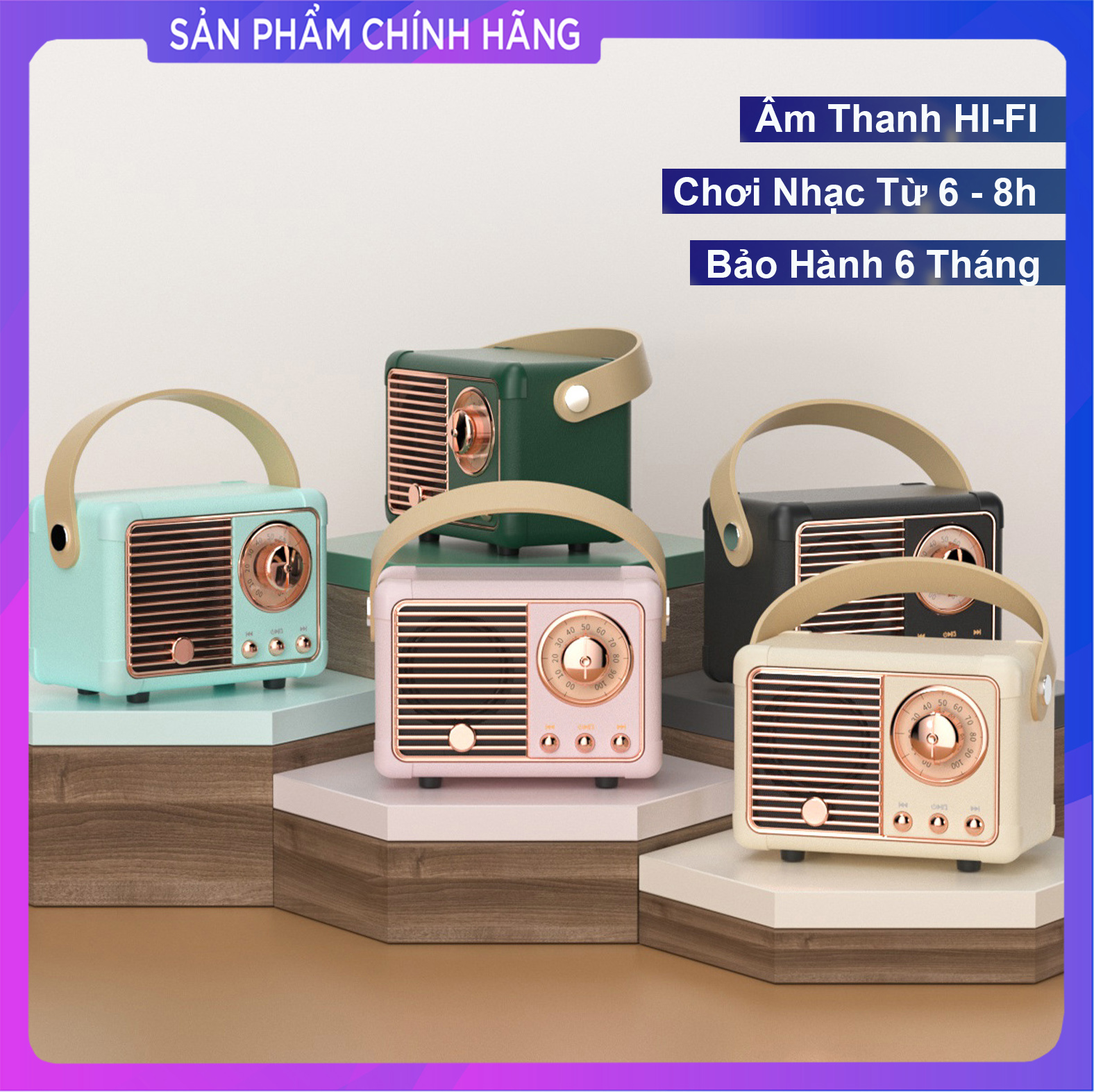 [ Hàng Mới ]Loa Bluetooth Mini RETRO, Loa Di Động Cổ Điển, Loa Máy Tính, Để Bàn Trang Trí Phòng, Quán Cafe