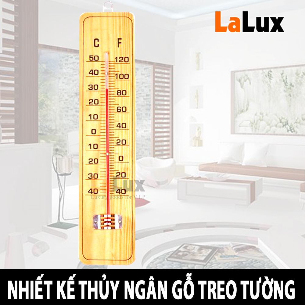 Nhiệt Kế Thủy Ngân Treo Tường - Nhiệt Kế Đo Nhiệt Độ Phòng - Nhiệt Kế Thủy Ngân Gia Đinh - Nhiệt Kế Gỗ Treo Tường