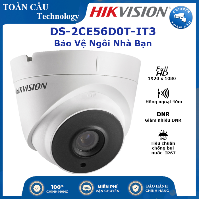 Camera hd-tvi hikvision ds-2ce56d0t-it3 2.0mp - camera toàn cầu