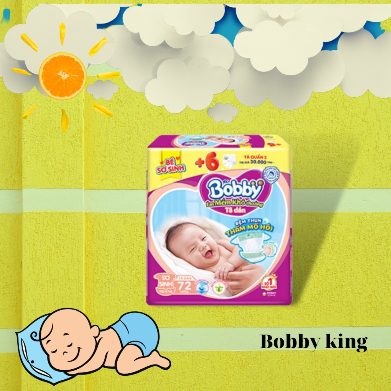 Tả/bỉm dán bobby sơ sinh 70