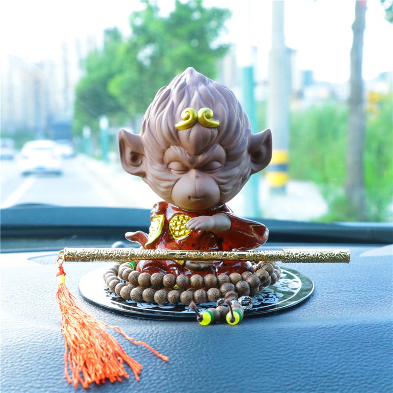 Tượng Khỉ Tôn Ngộ Không Trang Trí Xe Oto - Tượng Gốm Mỹ Hầu Vương Siêu Đẹp Giá Tốt