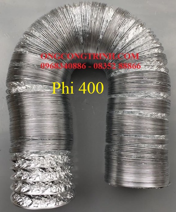 Ống gió mềm hút mùi không bảo ôn phi 400 dài 8m