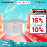 Nồi Inox 5 đáy Sunhouse SHG788 -16-20-24 - Công nghệ Impact Bonding - Hiệu suất bắt từ 100% - Dùng mọi loại bếp
