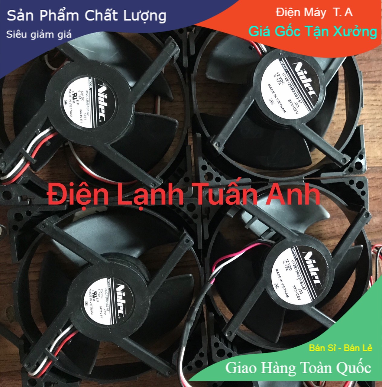 Quạt Tủ Lạnh 3 Dây 12V DC 9cm*9cm