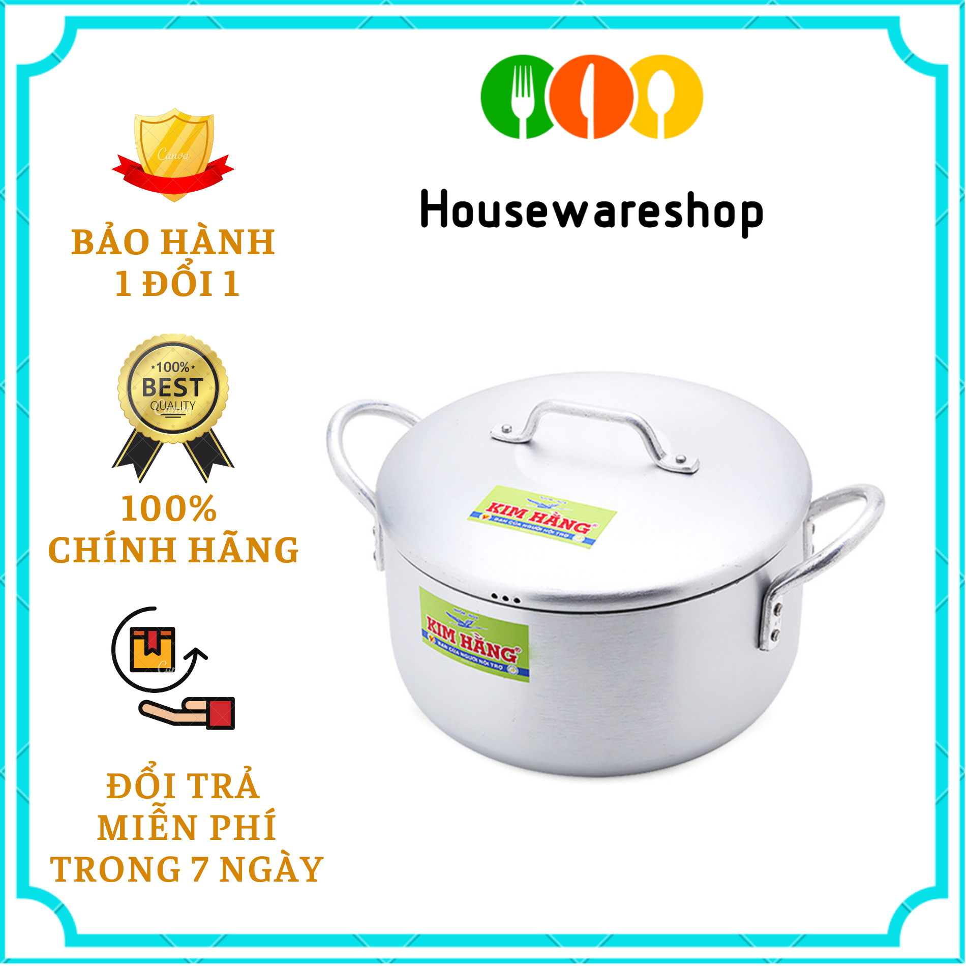 Nồi nhôm kiểu Nhật Kim Hằng nhiều kích thước từ 16cm-30cm