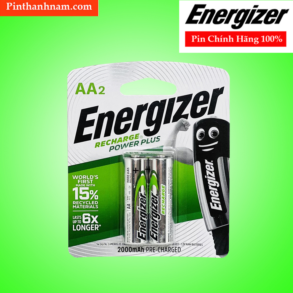 Pin sạc aa energizer 2000mah vỉ 2 viên chính hãng