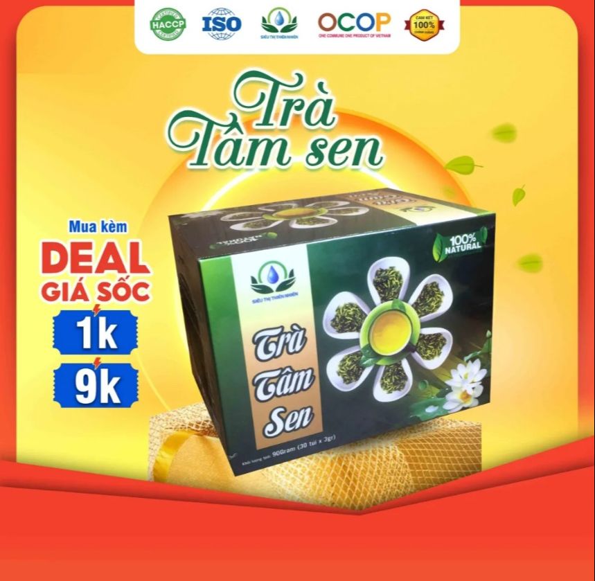 Trà tâm sen hộp 30 túi lọc 100% chính hãng .