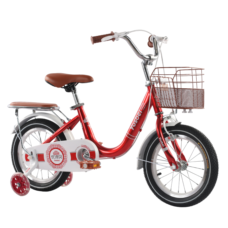 Xe đạp trẻ em size 20 inch dành cho bé gái từ 7-15 tuổi tặng kèm giỏ, gác baga sau và hai bánh phụ tập đi