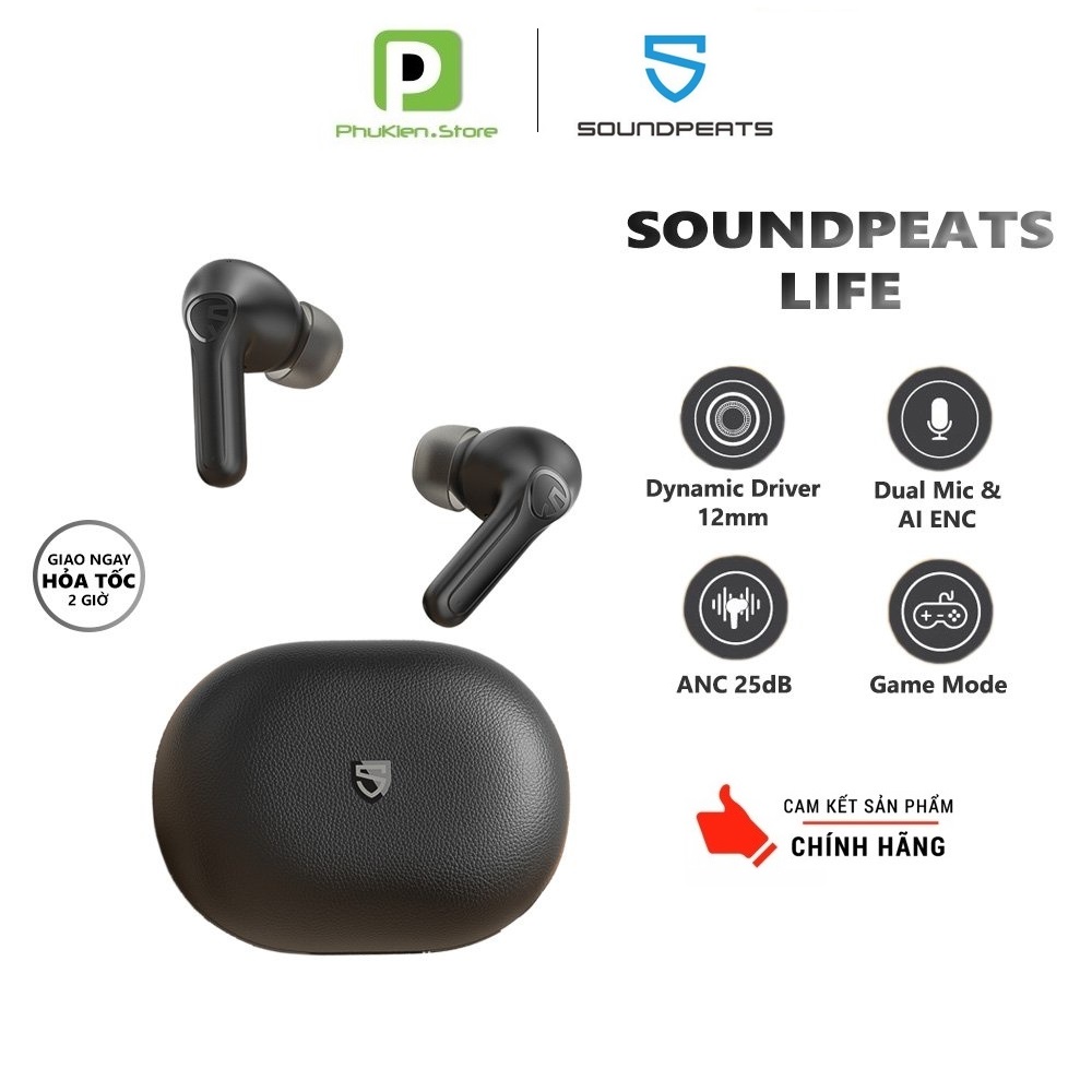 [BH 1:1, Nguyên Seal 100%] Tai Nghe Bluetooth 5.2 Soundpeats Life ️ Chống ồn chủ động (ANC) + Xuyên Âm ️ Game Mode ️ 5H