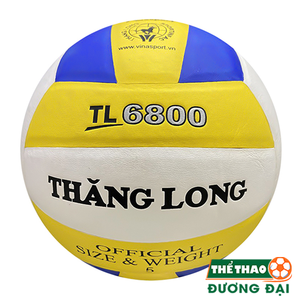 Bóng chuyền thăng long pu 6800 banh chuyền da pu chính hãng - tặng kim bơm + lưới đựng bóng