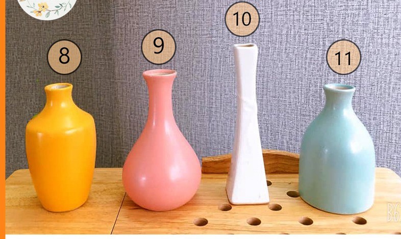 BÌNH GỐM - [BỘ 1] - lọ hoa MINI - decor - gốm sứ bát tràng- hoa khô- [201]