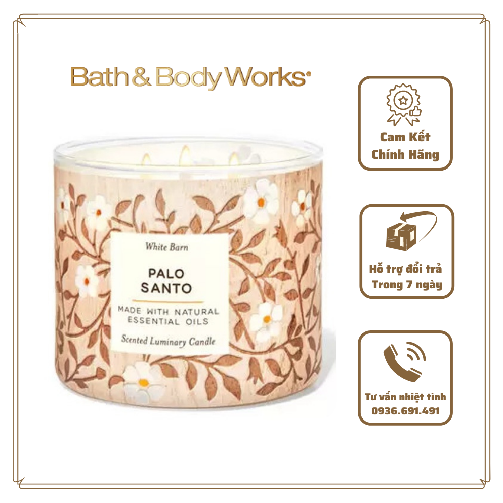 Nến thơm bath & body works palo santo 3 bấc 411g