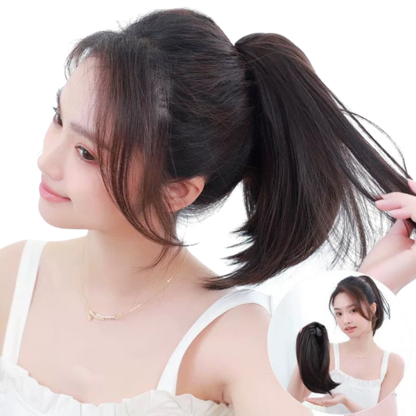 Đuôi tóc giả nữ đẹp dài 28cm dạng cúp - đuôi cúp