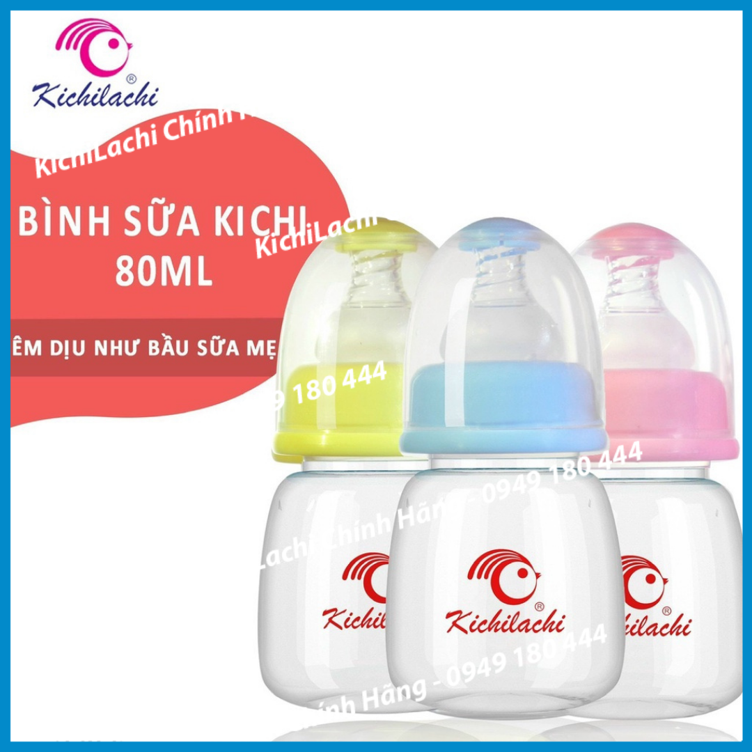 Bình Sữa Nhựa Cổ Hẹp 80ml Không Bpa Kichilachi Kichi
