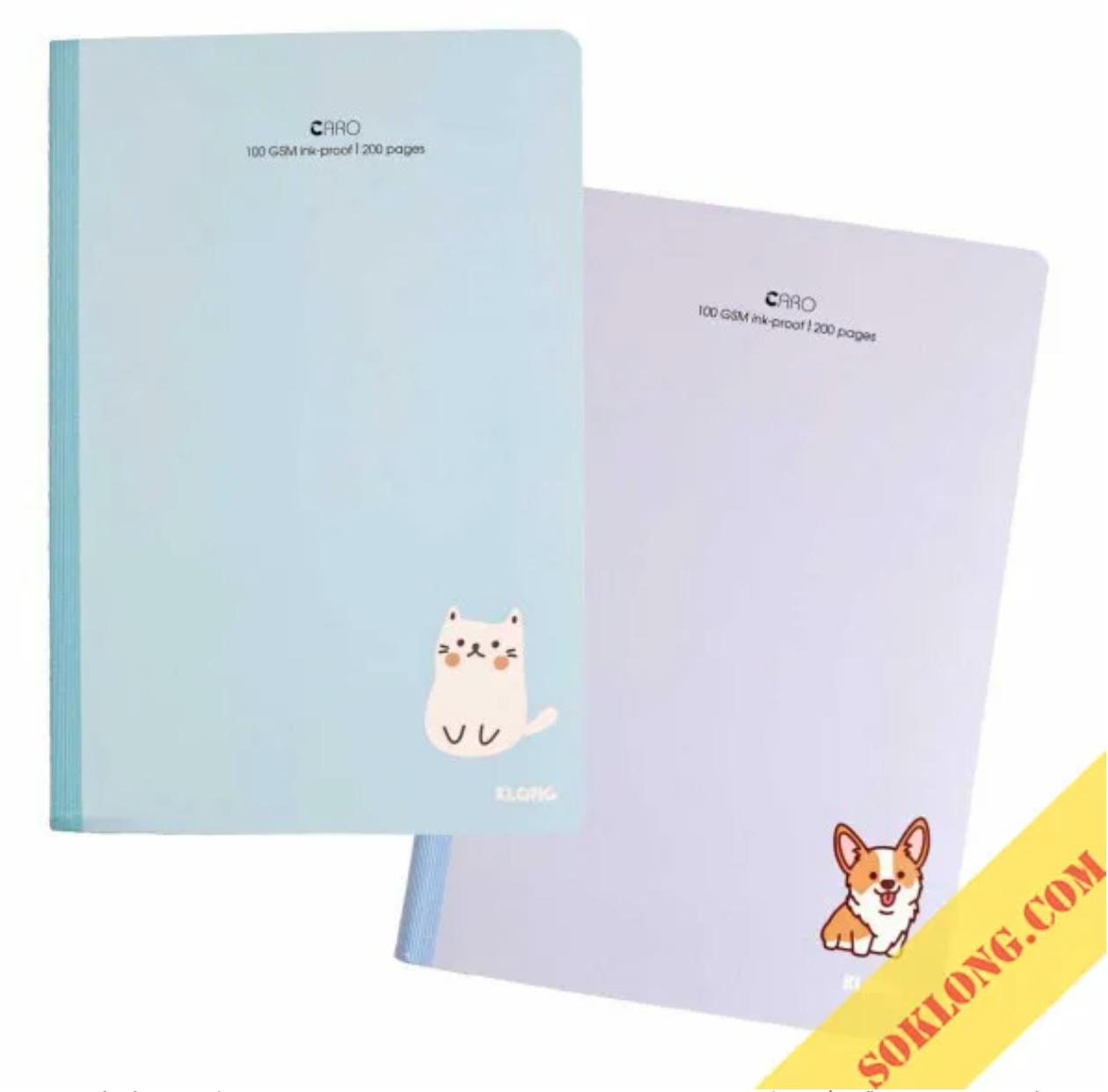 Vở Caro B5 200 trang may dán gáy bìa dày màu pastel sổ Klong MS 836-VPPKLONG